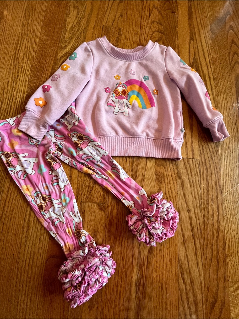 Posh Peanut Groovy Unicorn Sweatshirt and Fun Pants Set Size 2T